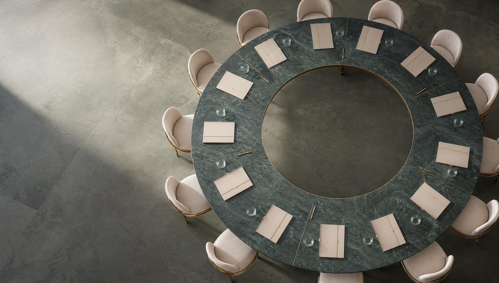 Executives gathered around a round table